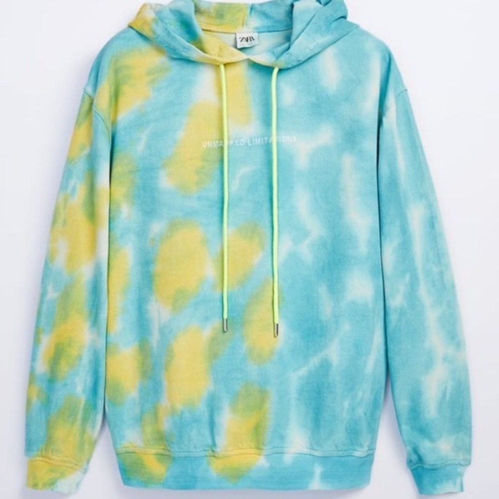 Zara Men Tie Dye Hooded Sweatshirt
